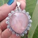 Rose Quartz Pendant925 Sterling Silver PendantVintage image 0