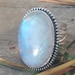 Rainbow Moonstone Ring 92.5 %  Silver Ring June Birthstone image 0