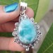 Genuine Larimar Pendant925 Sterling SilverMarch image 0