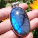 Labradorite Pendant Sterling Silver Pendant Blue Flash image 0