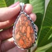 Orange Copper Turquoise Pendant925 Sterling SilverHandmade image 0