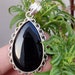 Black Onyx Pendant 925 Silver Big Stone Pendant Onyx image 0