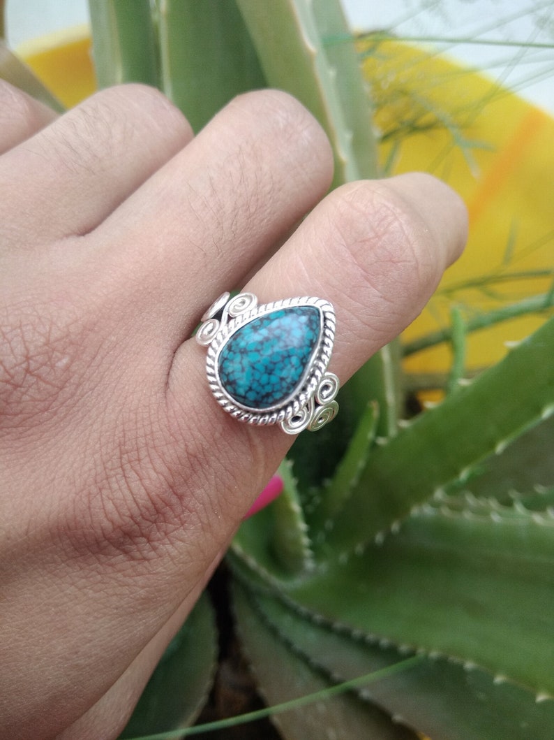 Turquoise Ring Sterling Silver Ring Boho Ring Dainty Ring image 0
