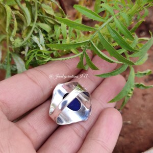 Lapis Lazuli Ring, 925 Silver Ring, Boho Ring, September Birthstone, Statement Ring, Women's Ring, Promise Ring, Blue Stone Ring,Hippie Ring image 6