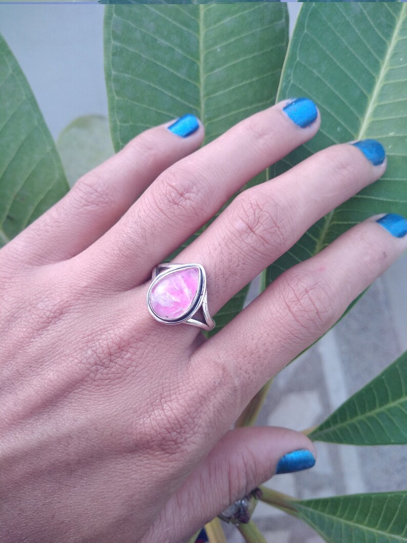 Natural Moonstone Ring92.5% Sterling SilverPink Moonstone image 0