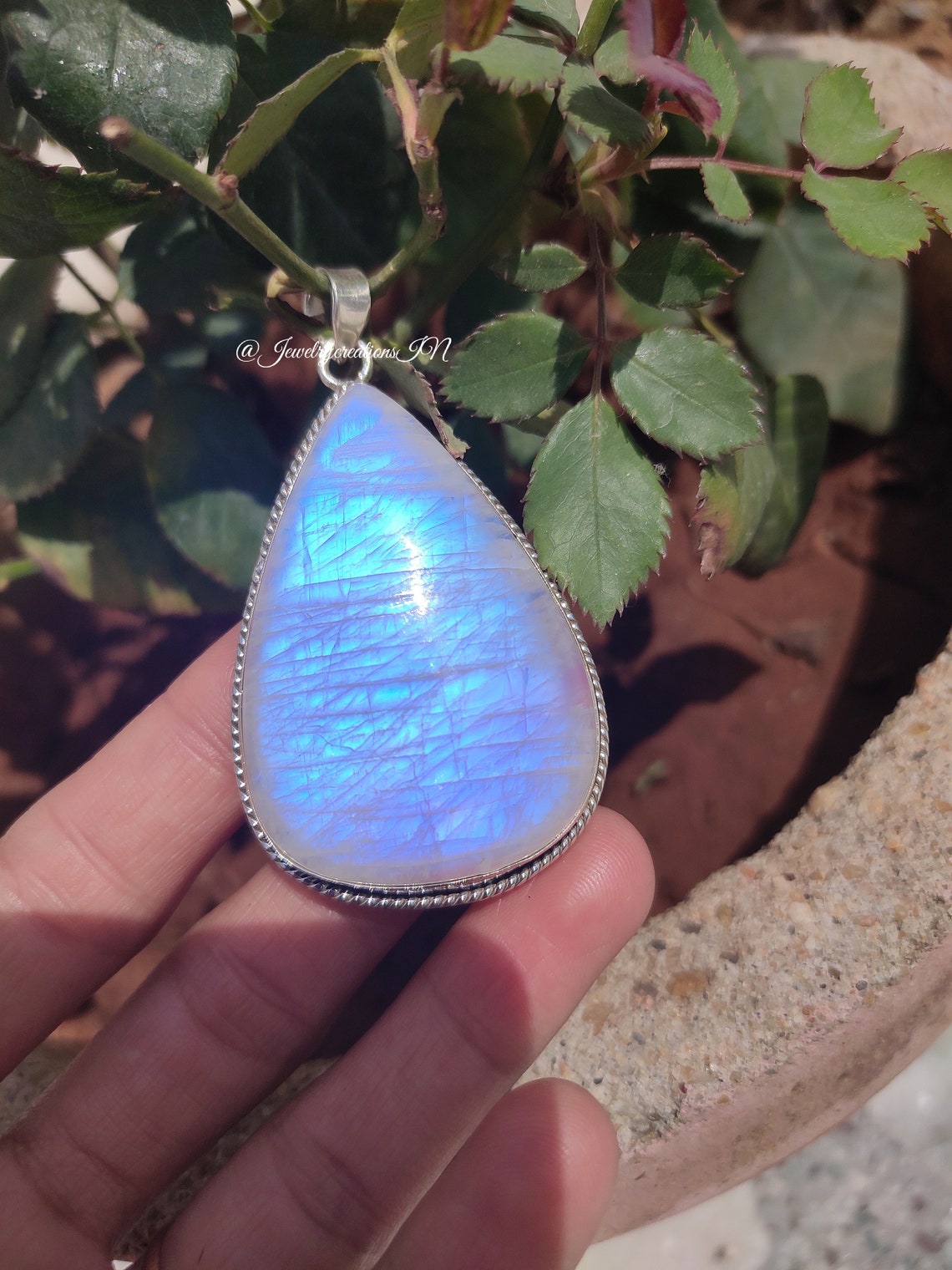 Large Moonstone Pendant 925 Silver Healing Pendant June Etsy