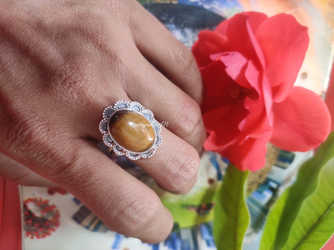 Buy Natural Tiger Eye Ring,925 Sterling Silver,everyday Ring,designer