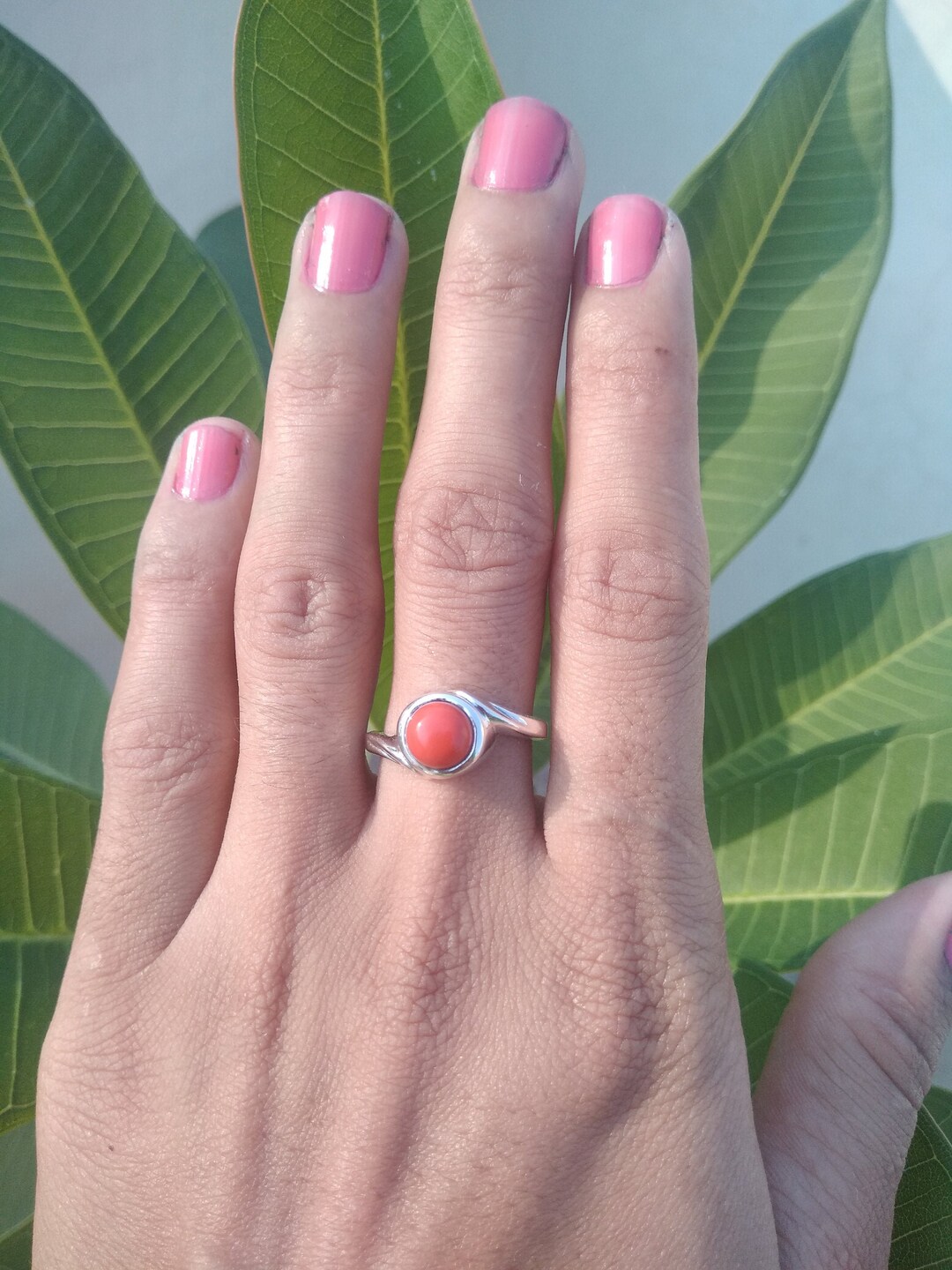 Red Coral Ring, 925 Sterling Silver Ring, Handmade Ring, Bohemian Ring