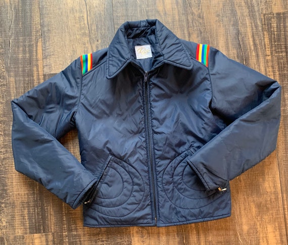 1970s 1980s Rainbow Women’s Ski Jacket Roffe size