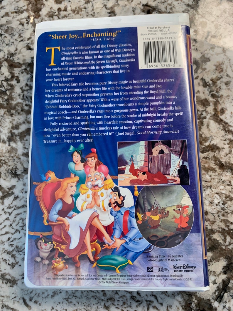 Walt Disney Classic Cinderella VHS