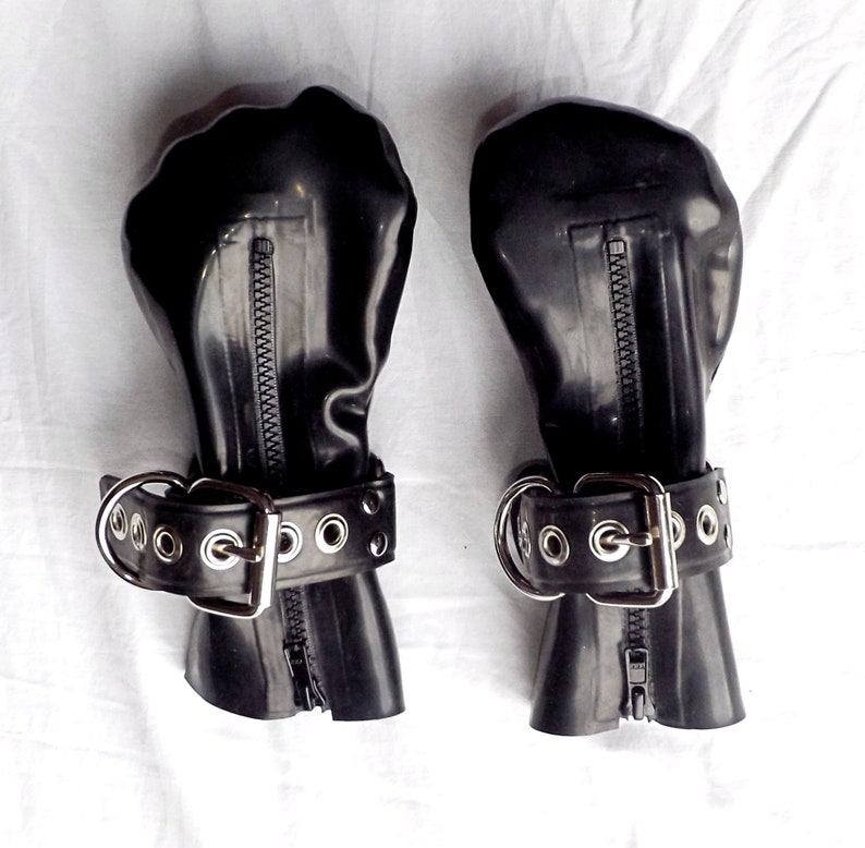 Heavy Latex Bondage Fist Mitts With Attached Cuffs - Etsy