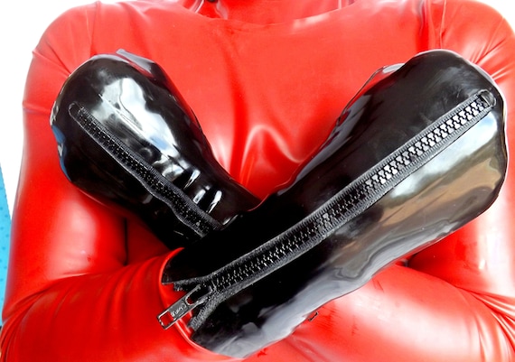 Bondage Fist Mitts In Heavy Latex Rubber Etsy