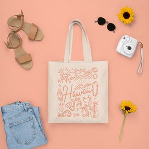 Hawaii Tote Bag | Canvas Tote | Hawaii Vibes, Beach illustration | Tote bags, beach bag