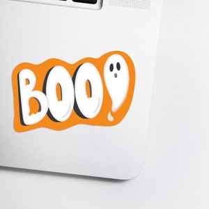 Sticker Halloween BOO Sticker vinyle saison effrayante Halloween, Décoration d'Halloween Idée cadeau image 1