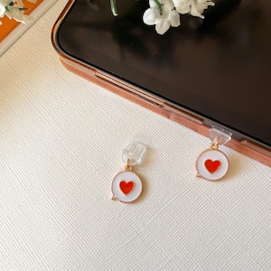 Kindle Charm, Phone Charm, Kindle Accessories Heart Charm, Mini Keychain Charm for Bookish Merch, Bookish Gift ideas for Her, Dust Plug C