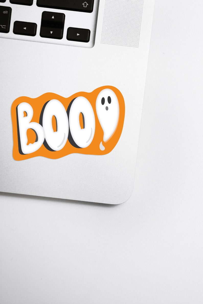 Sticker Halloween BOO Sticker vinyle saison effrayante Halloween, Décoration d'Halloween Idée cadeau image 1