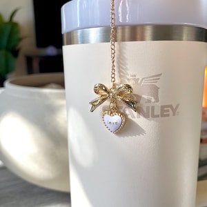 Straw Charm Tumbler Accessories, for Stanley Cup 40oz Tumbler, Bow Coquette Straw Charm, Bow Straw Topper, Stanley Cup Charm for Women