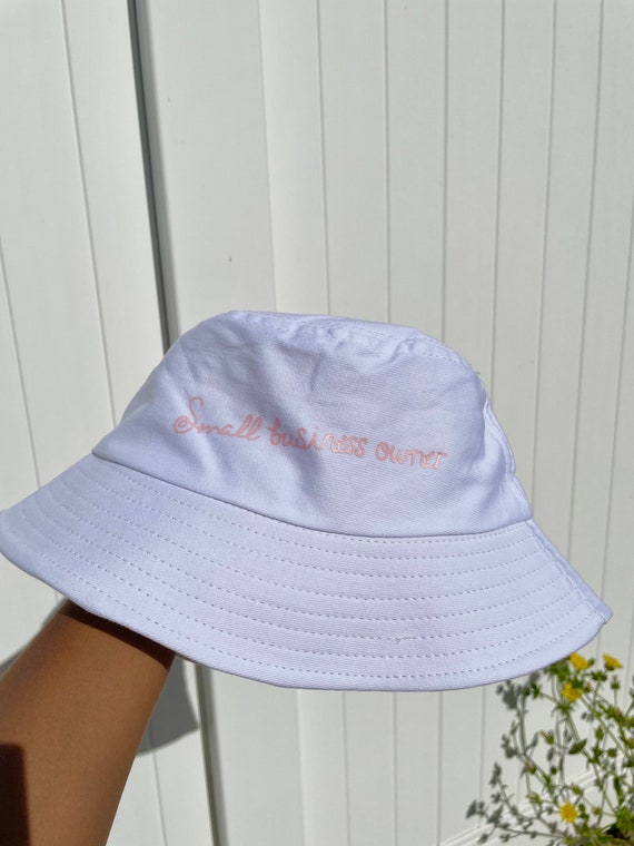 Small Business Owner White Bucket Hat 