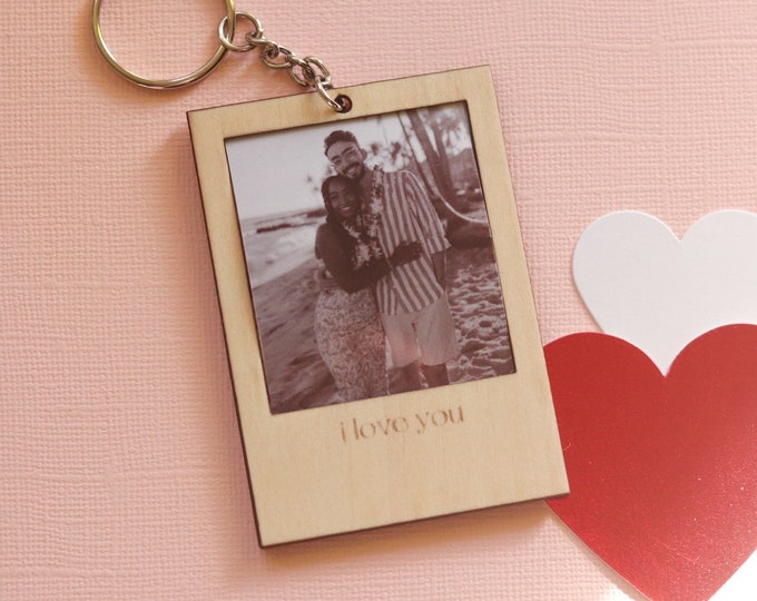 Custom Photo Keychain | Personalized Photo Keychain | Anniversary Gift | Gift for Him | Gift for Her | Valentine's Day Gifts, Polaroid