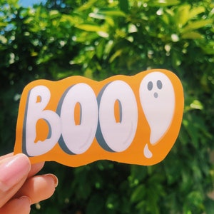 BOO Halloween Sticker Vinyl Sticker Spooky Season Halloween, Halloween Decor Gift Idea image 2