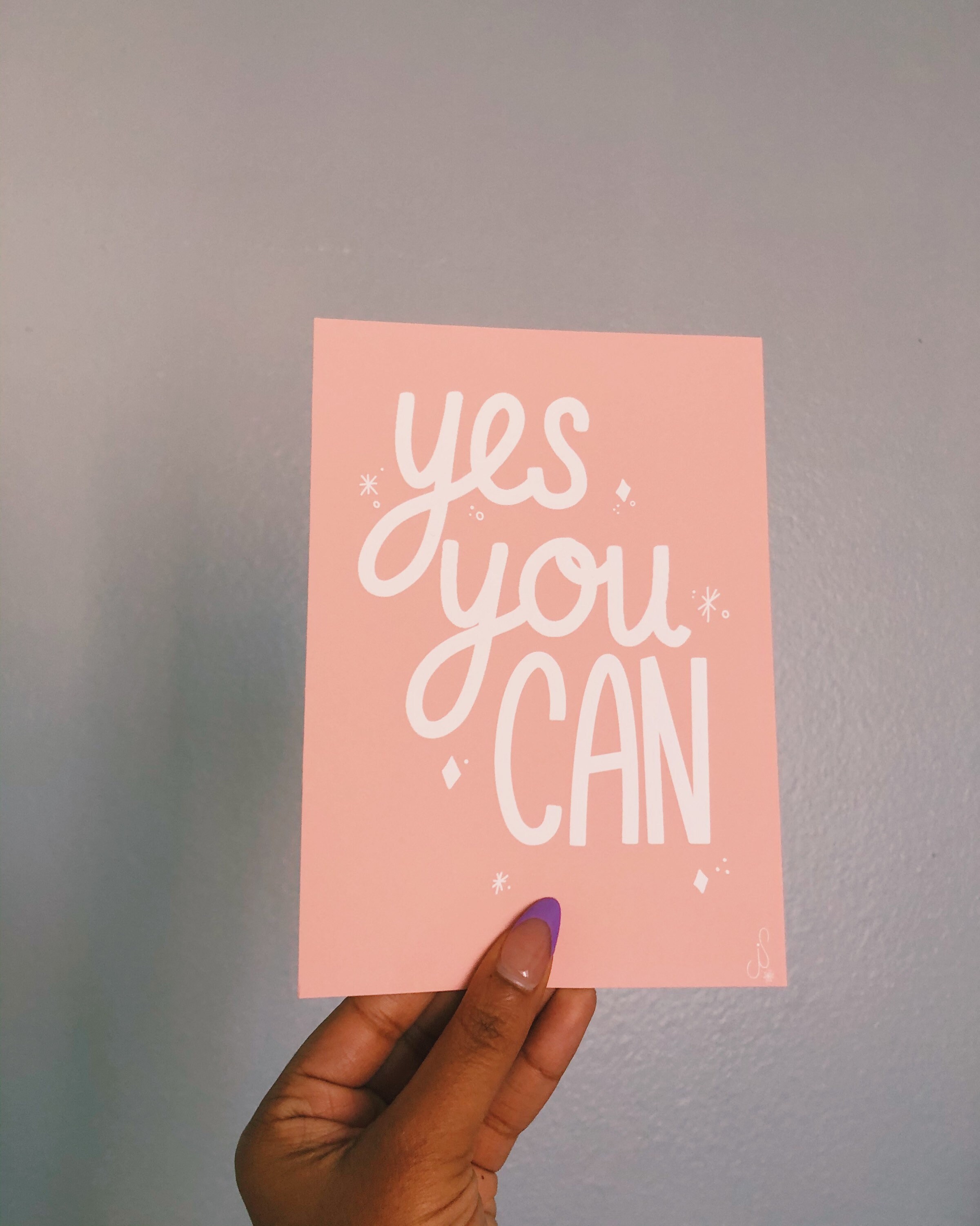 Yes You Can Quote Art Print A5 Yes You Can Print Etsy Canada