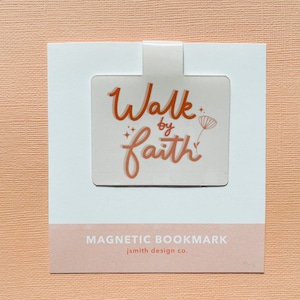 Walk by Faith Magnetic Bookmark | Bookish, Bookish Gift, Cute Bookmarks, Book Lovers Gift, Book Club Accessories, Bible Bookmark, Christian