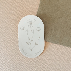 Rooted in Christ Sticker | Bible | Faith Stickers | God | Journal Stickers | Laptop Sticker | Religious Gifts | Christian Gifts
