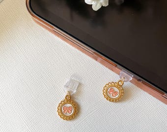 Charmes Pour Kindle - Bouchon Anti-poussière Type-C + Porte-clé à Paillettes + Poignée Cœur - Rose - Accessoire Déco Et Pratique