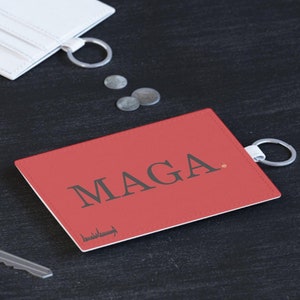 トランプMAGAレザーカードホルダー（ブラック）、Make America Great Againウォレット、トランプ・ラリー・カードホルダー、トランプ・ウォレット（政治）