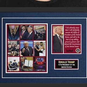 Donald Trump Inauguration Oath Mosaic Photo Frame, Trump Poster, America&#39;s 45th and 47th President Frame, MAGA Gift, Trump 45 47 Gift