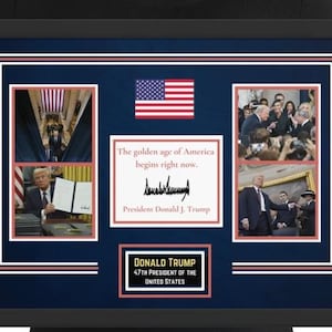 Donald Trump Inauguration Mosaic Photo Frame, Trump Poster, America&#39;s 45th and 47th President Frame, MAGA Gift, Trump 45 47 Gift
