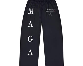 MAGA Men's Pajama Pants: Donald Trump Black Loungewear
