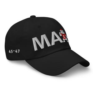 Unisex MAGA Georgia Black Hat, MAGA Bulldogs Cap, Trump Georgia Adjustable Hat, Red Black Flag, White Red Dawgs, MAGA Georgia White Text Cap