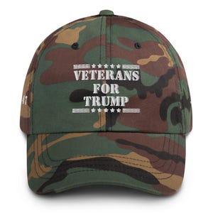 Unisex Veterans For Trump Military Medal Cap, Military MAGA Trucker Cap, USA Military Gift, Political Support Hat, Support Trump Cap