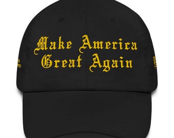Gothic MAGA Trump 2024 Cap: Embroidered Patriotic Hat
