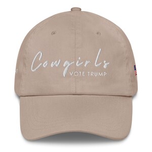 Unisex Cowgirls Vote Trump White Hat, MAGA 45-47 Hat, Trump Conservative Hat, Trump Rally Cap, Trump Inauguration Hat