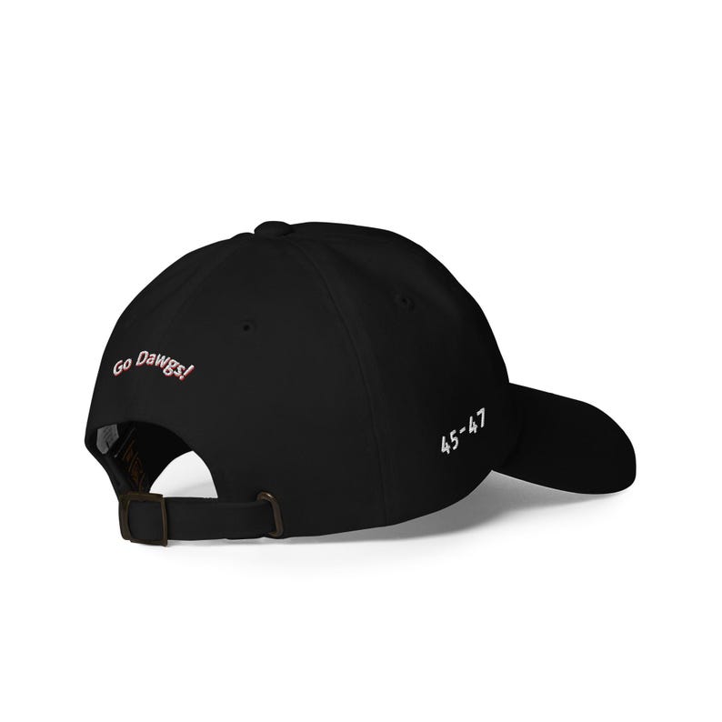 Unisex MAGA Georgia Black Hat, MAGA Bulldogs Cap, Trump Georgia Adjustable Hat, Red Black Flag, White Red Dawgs, MAGA Georgia White Text Cap