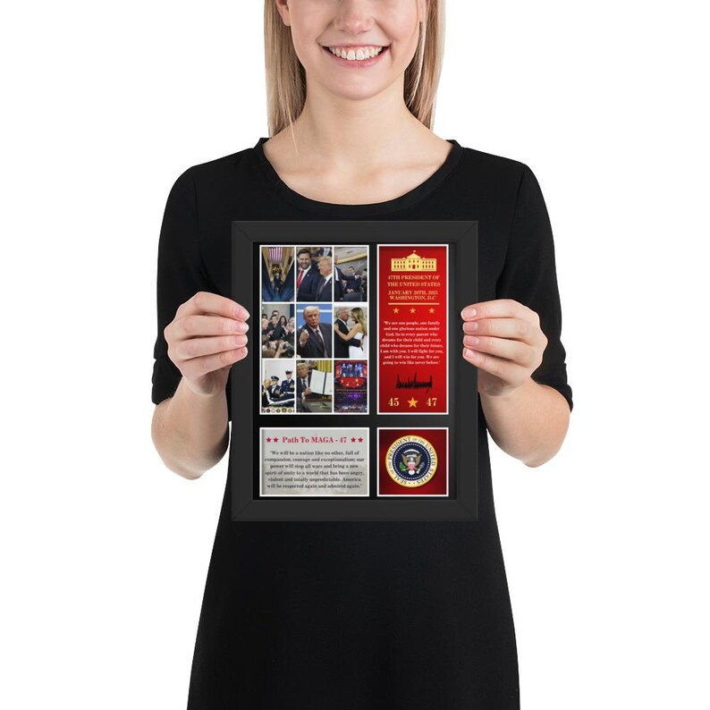 Trump Inauguration Mosaic Photo Frame: 45th & 47th President, MAGA Gift ...