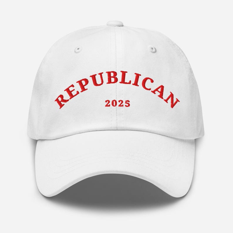 Unisex Donald Trump Republican Hat, MAGA Rally Hat, Trump Inauguration Adjustable Hat, Red Text Trump 45 47 Cap