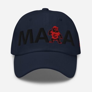 Unisex MAGA Georgia Hat, MAGA Bulldogs Cap, Trump Georgia Adjustable Hat, Trump 45 47 Hat, Red Black Flag, MAGA Georgia Black Text Cap