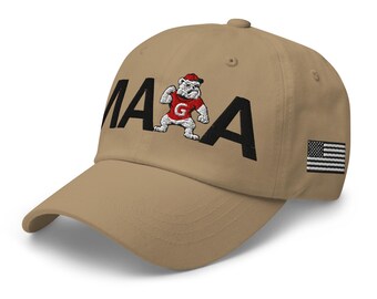 Unisex MAGA Georgia Bulldogs Hat, Adjustable Khaki Cap