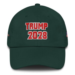 Unisex Retro Trump 2028 USA Flag Hat, Trump 3rd Term Cap, MAGA Trucker Cap, USA Gift, Political Support Hat, Support Trump Cap