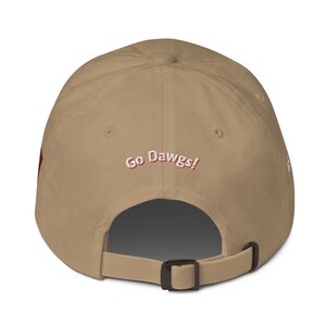 Unisex MAGA Georgia Khaki Hat, MAGA Bulldogs Cap, Trump Georgia Adjustable Hat, Red Black Flag, White Red Dawgs, MAGA Georgia White Text Cap