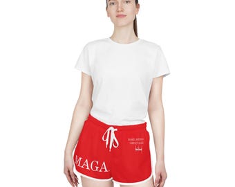 MAGA Women's Red Beach Shorts: Trump 45 47 President Loungewear - Etsy