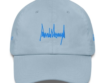 Blue Trump Signature Hat: MAGA Republican Cap