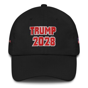 Unisex Retro Trump 2028 USA Flag Hat, Trump 3rd Term Cap, MAGA Trucker Cap, USA Gift, Political Support Hat, Support Trump Cap