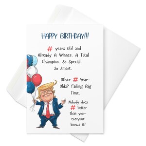 Personalisierte Trumpf Geburtstagskarte, Benutzerdefinierte Geburtstagskarte von Trumpf, Humor Trumpf Karte für Freund, Trumpf Geburtstagsgeschenk für Ihn Sie oder Ihn Version 003