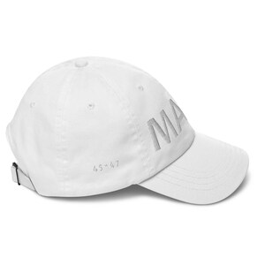 Unisex MAGA Georgia White Hat, MAGA Bulldogs Cap, Trump Georgia Adjustable Hat, Red Black Flag, White Red Dawgs, MAGA Georgia White Text Cap