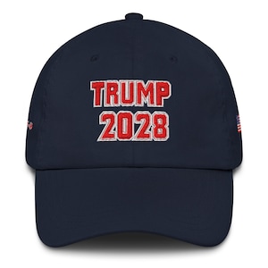 Unisex Retro Trump 2028 USA Flag Hat, Trump 3rd Term Cap, MAGA Trucker Cap, USA Gift, Political Support Hat, Support Trump Cap