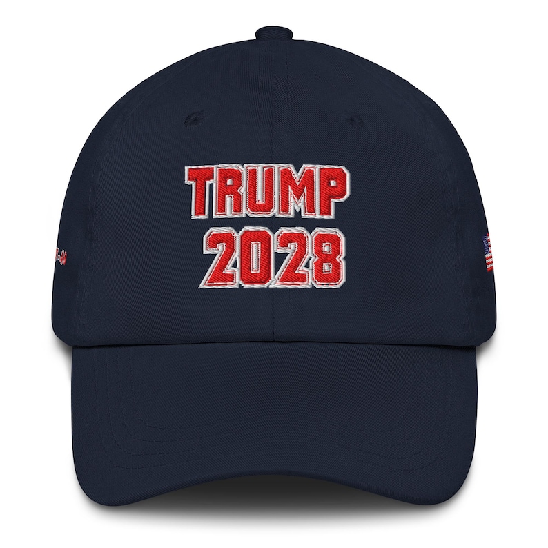 Unisex Retro Trump 2028 USA Flag Hat, Trump 3rd Term Cap, MAGA Trucker Cap, USA Gift, Political Support Hat, Support Trump Cap